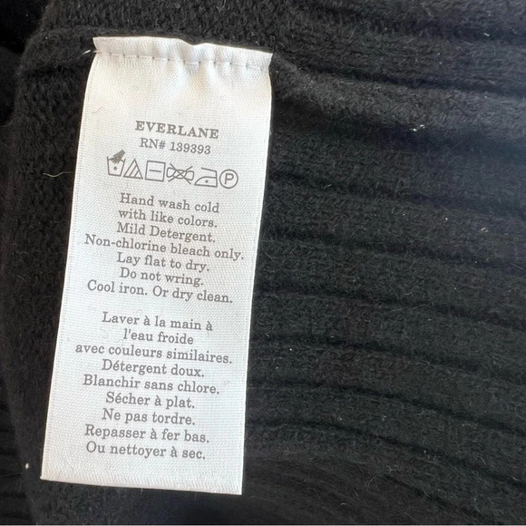 Everlane Polo Long Sleeve Cashmere Wool Sweater Black XL Classic Office Chic NWT - Picture 5 of 7